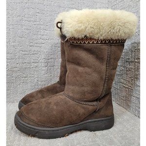 UGG Australia Ultimate Cuff Women's Size US 6 Brown Shearling Lined Winter Boots